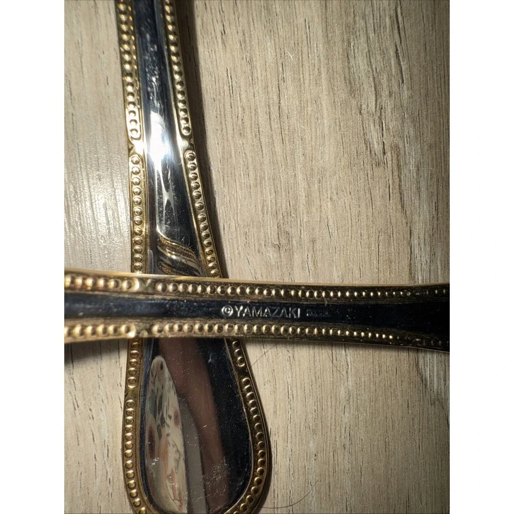 Yamazaki 5 Piece Serving Hostess Set Allegra 18/10 Stainless Steel Gold‎ Detail